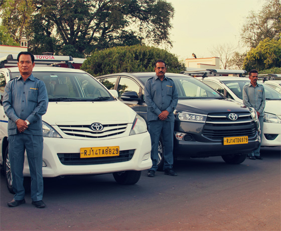 Our dedicated team of private chauffeurs with Innova cars. Innova cars are ideal for 2-3 people travelling around India